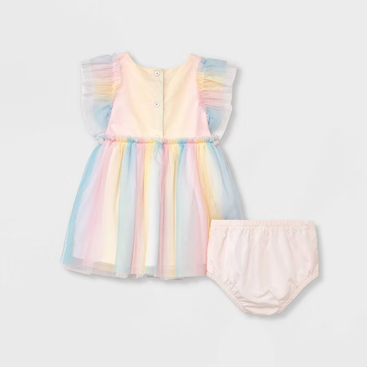 Mia & Mimi Baby Girls' Rainbow Mesh Dress | Target