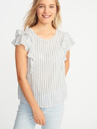 Relaxed Ruffle-Trim Top for Women | Old Navy US