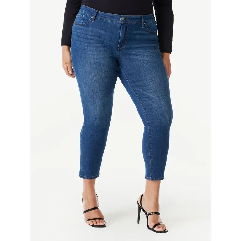 Sofia Jeans Women's Plus Size Rosa Curvy Skinny Mid Rise Cropped Jeans, 26" Inseam, Sizes 14W-28W | Walmart (US)