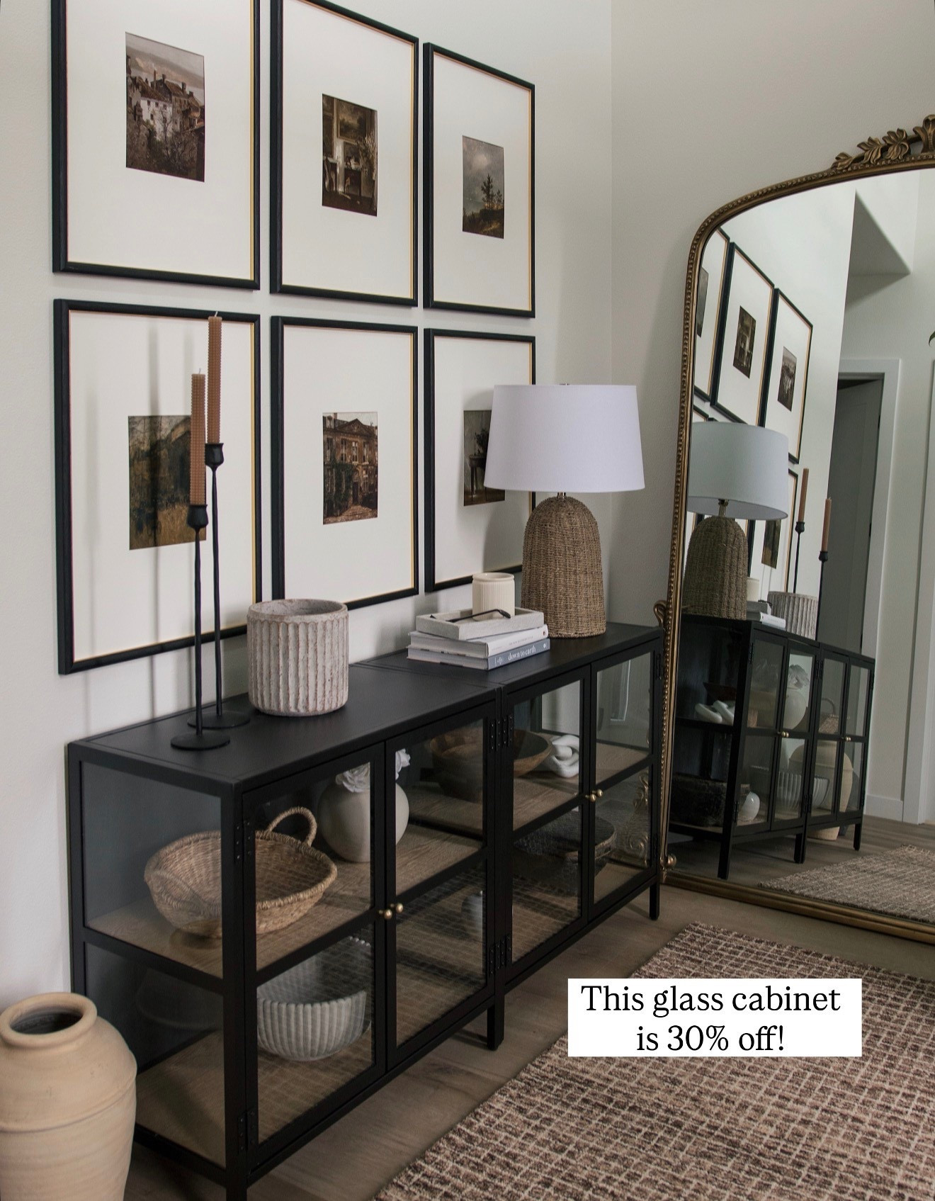 30% off this glass cabinet from Target! I flipped the back faux wood panel around to display black instead of the faux wood and it was 100% the right move 👌

#LTKHome #LTKSaleAlert