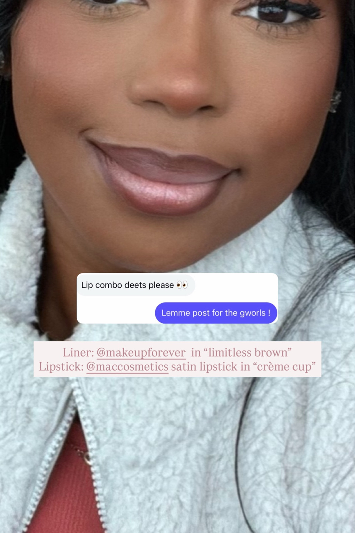 Fav lip combo ! Makeup forever liner in “limitless brown” and Mac Satin lipstick in “crème cup” ! 
#nudelipforblackgirls #favoritelipcombo

#LTKStyleTip #LTKBeauty