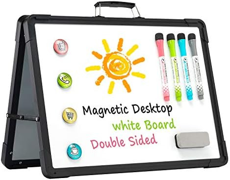 Small Dry Erase White Board – 12" x 16" Mini Magnetic Desktop Foldable Whiteboard Portable Doub... | Amazon (US)