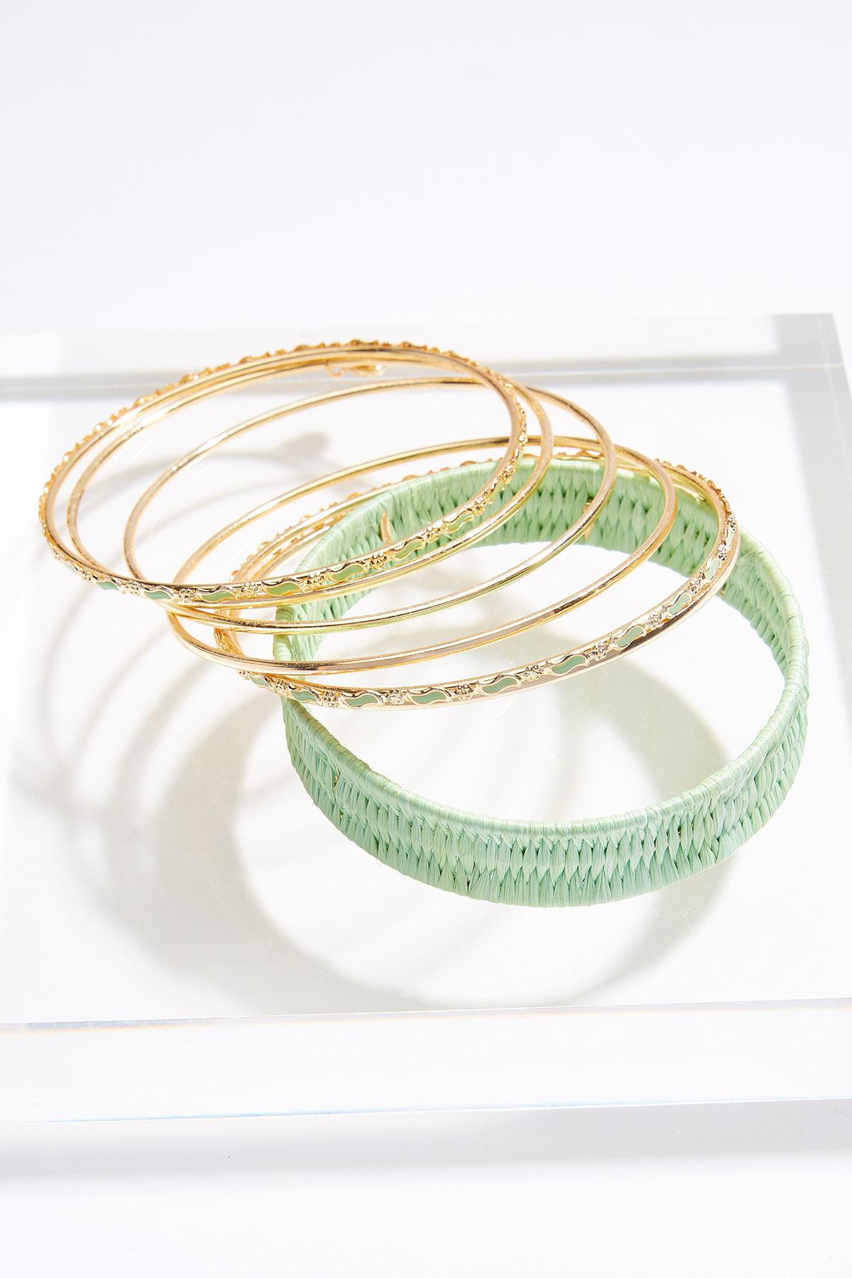XL Green Gold Bangle Set | Cato Fashions