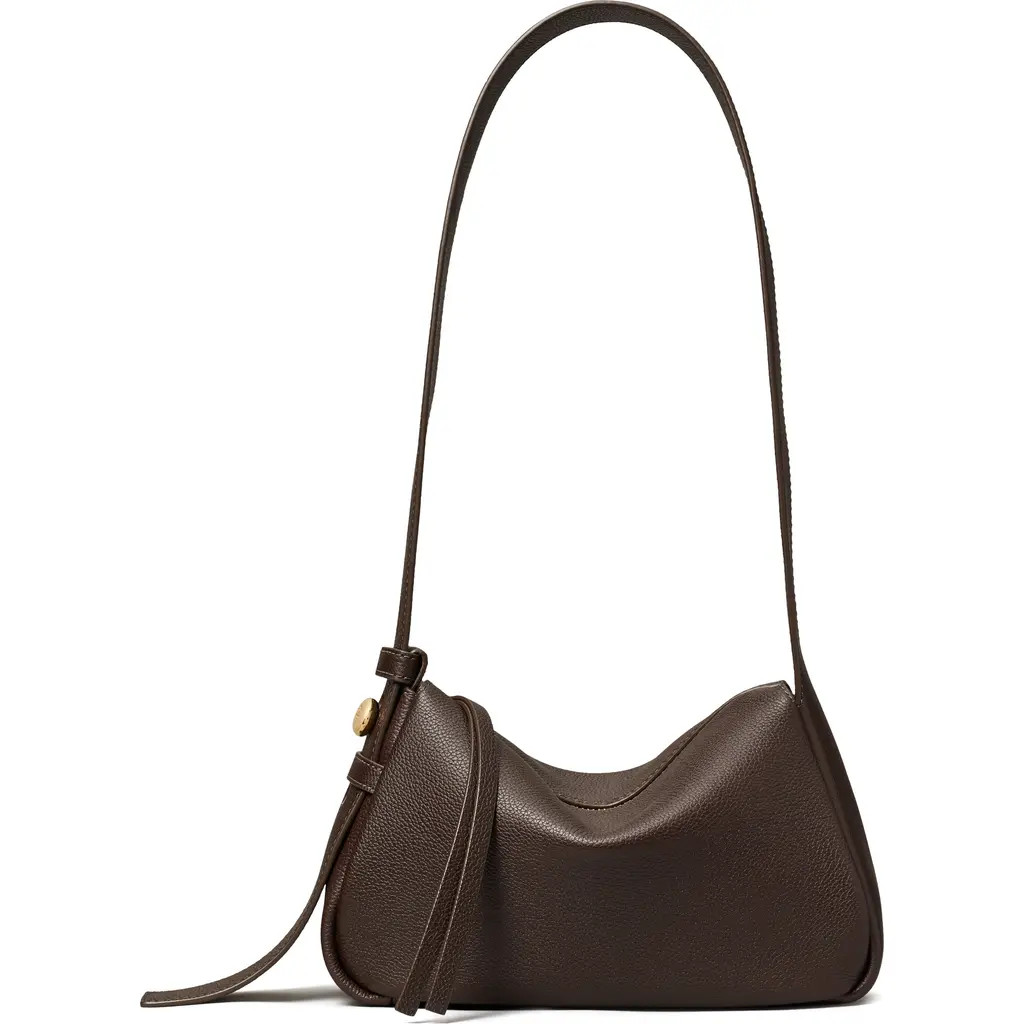 Tory Burch Small Romy Leather Shoulder Bag in Deep Brown at Nordstrom | Nordstrom