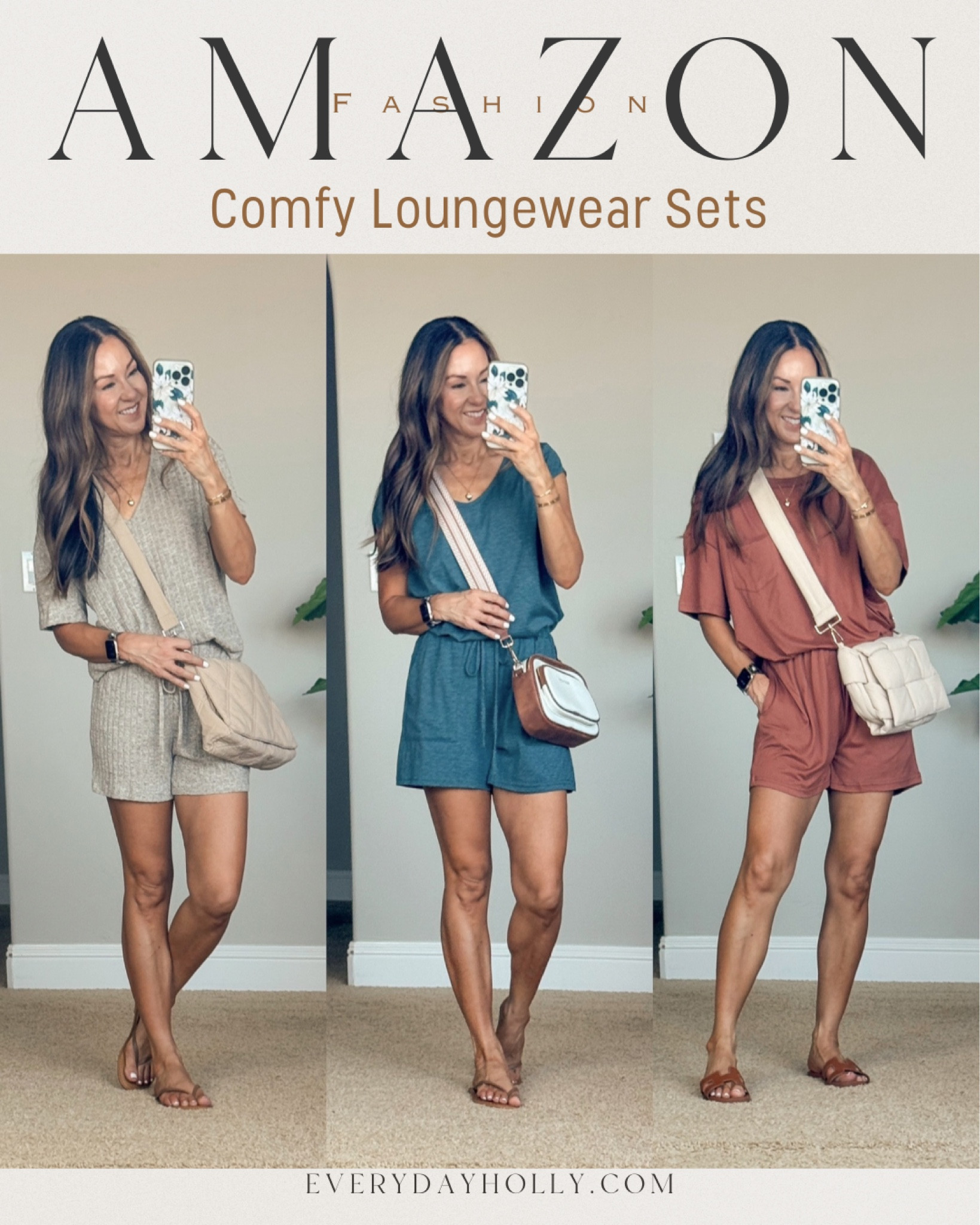 Comfy Loungewear Inspo 

I am wearing size S in all, grey; lake, and clay - TTS! 

Comfy style  loungewear  lounge outfit  matching set  lazy day  short sleeve  accessories  sandals  gold jewelry  purse  Amazon fashion  EverydayHolly 


#LTKSeasonal #LTKStyleTip