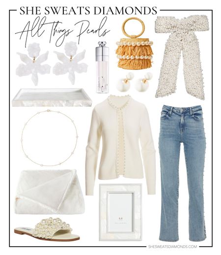 Calling all pearl lovers! Sharing all things pearls from pearl earrings, pearl necklaces, pearl-embellished jeans, pearl sweater, pearl slides, pearl hair bow, pearl handbag, pearl home decor, and pearly lipgloss!

#LTKbeauty #LTKhome #LTKstyletip