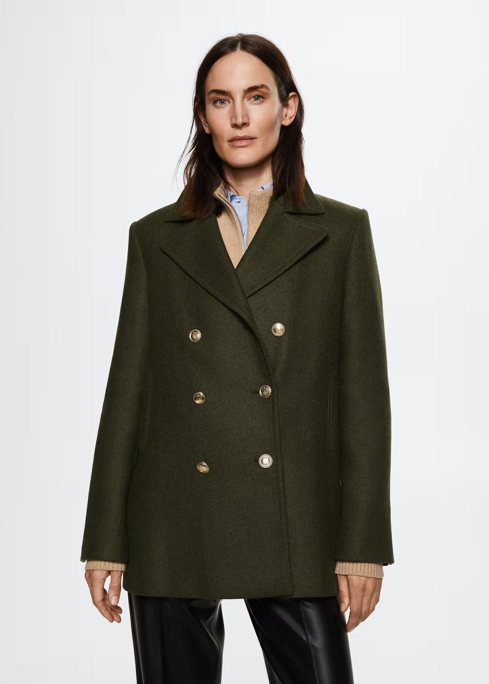 Wool double-breasted coat -  Women | Mango USA | MANGO (US)