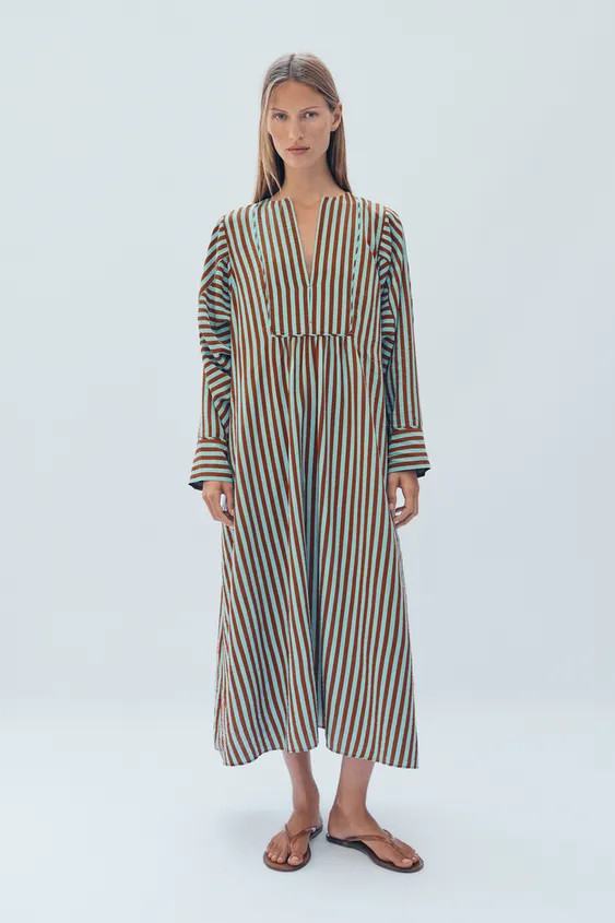 LIMITED EDITION STRIPED KAFTAN DRESS | Zara US