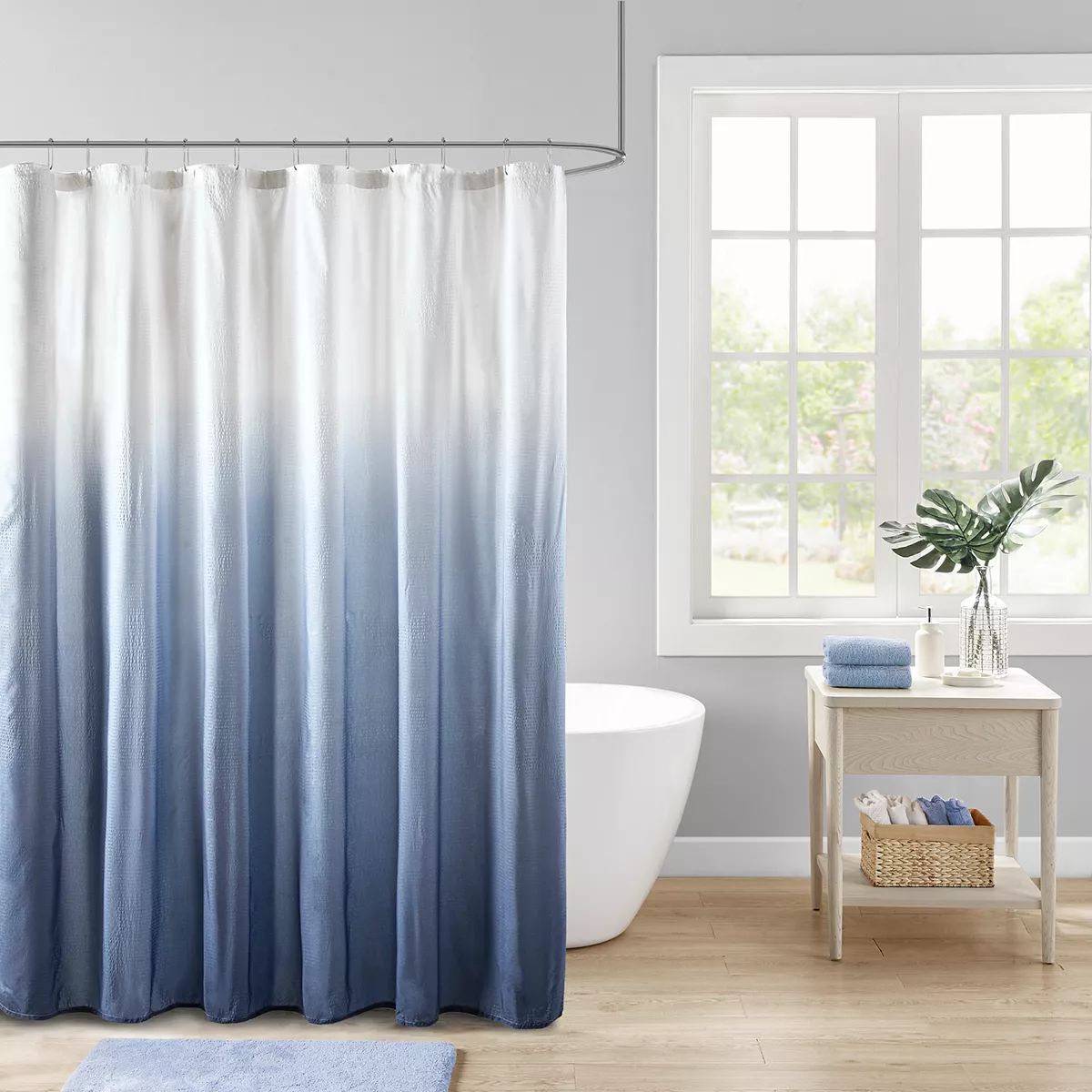 Madison Park Loire Ombre Printed Seersucker Shower Curtain | Kohl's
