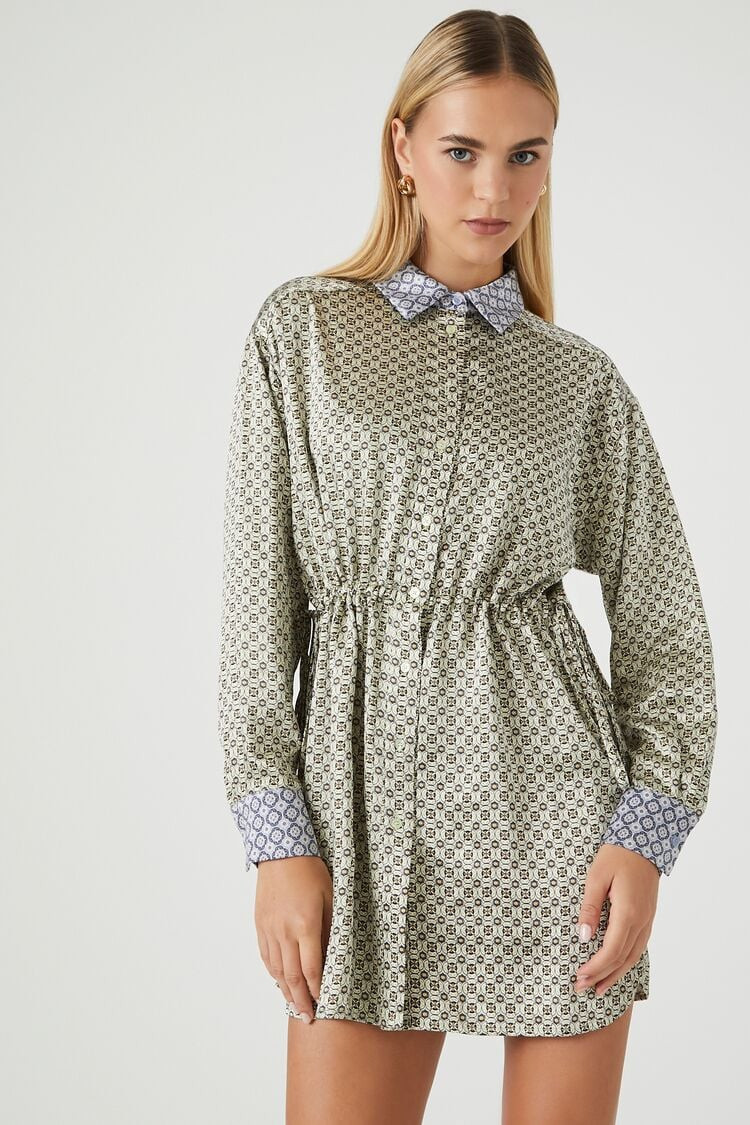 Satin Geo Print Shirt Dress | Forever 21 (US)