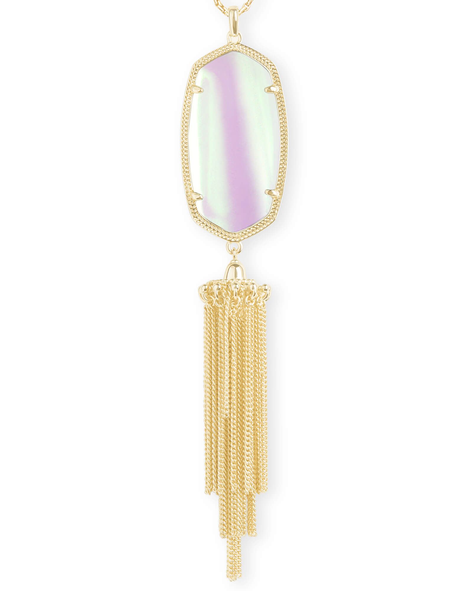 Rayne Gold Long Pendant Necklace in Dichroic Glass | Kendra Scott | Kendra Scott