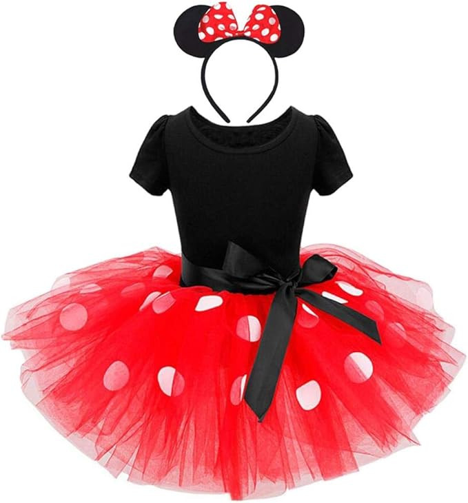 Dressy Daisy Baby Girl Polka Dots Fancy Dress Up Costume Birthday Party Tulle Dresses with Headba... | Amazon (US)