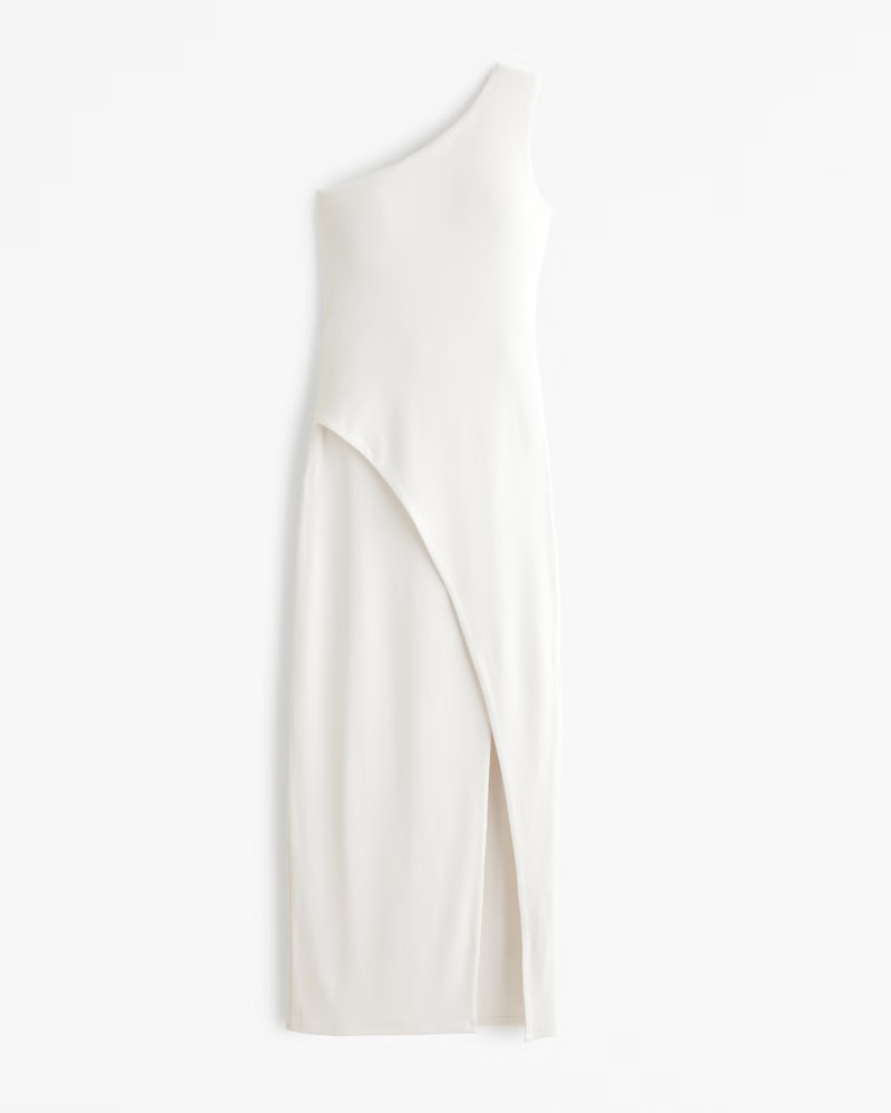 Abercrombie & Fitch Women's One-Shoulder Knit Maxi Dress in Off-White - Size L | Abercrombie & Fitch (US)