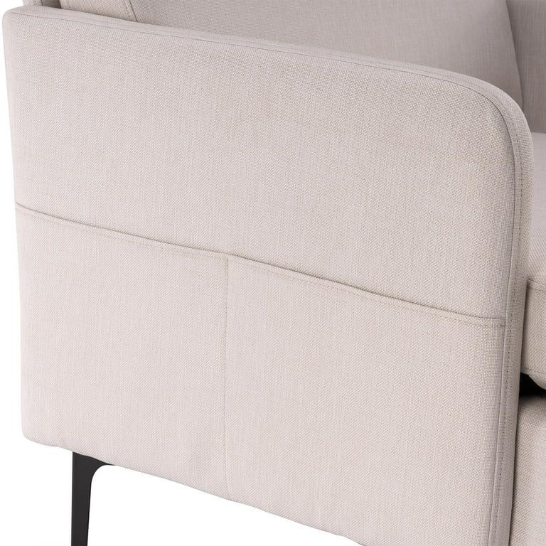Zimtown Linen Fabric Accent Chairs, Mid Century Modern Armchair, Upholstered Comfy Single Sofa fo... | Walmart (US)