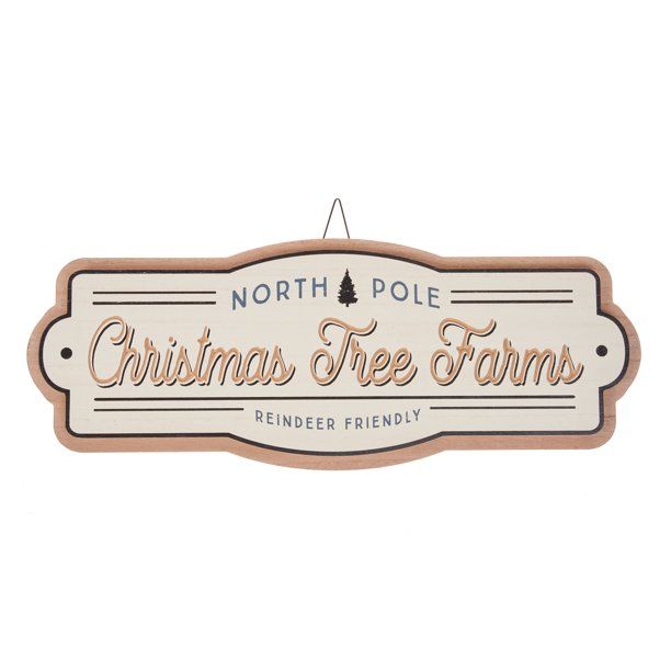 Holiday Time Christmas Tree Farms Hanging Sign Decoration, 21.75" - Walmart.com | Walmart (US)