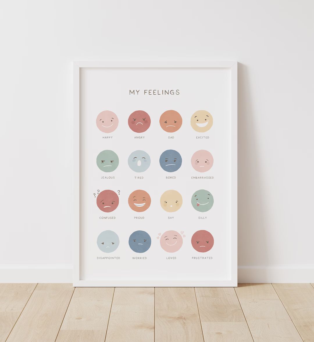 Rainbow Feelings Chart, Emotions Print, PRINTABLE Wall Art, Montessori Homeschool Decor, Rainbow ... | Etsy (US)