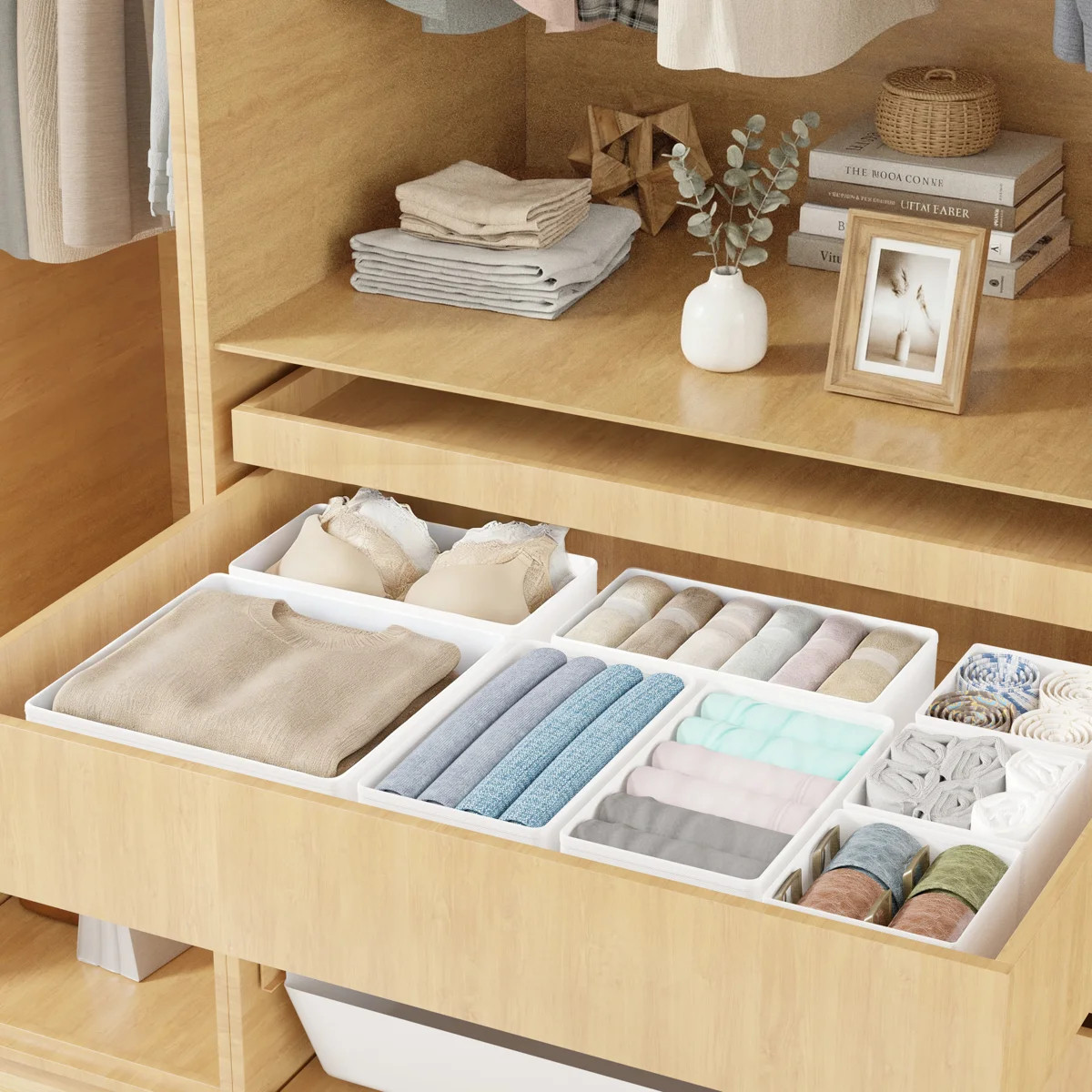 12-Pack Drawer Organizer Bins for Clothes, Nursery and Closet Storage Dividers for Baby Clothes, ... | Wayfair North America