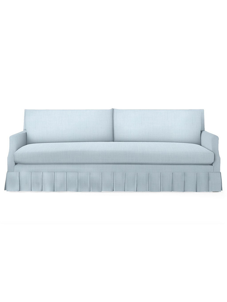Grady Pleated Sofa - Sky Washed Linen | Serena and Lily