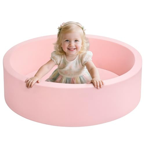 Foam Ball Pit for Toddlers, Large Baby Ball Pit for Babies with Soft Memory Sponge, Indoor Outdoor Baby Playpen, Kids Play Ball Pool, Gift Toys for Infants Boys and Girls (Pink, NO Balls) | Amazon (US)