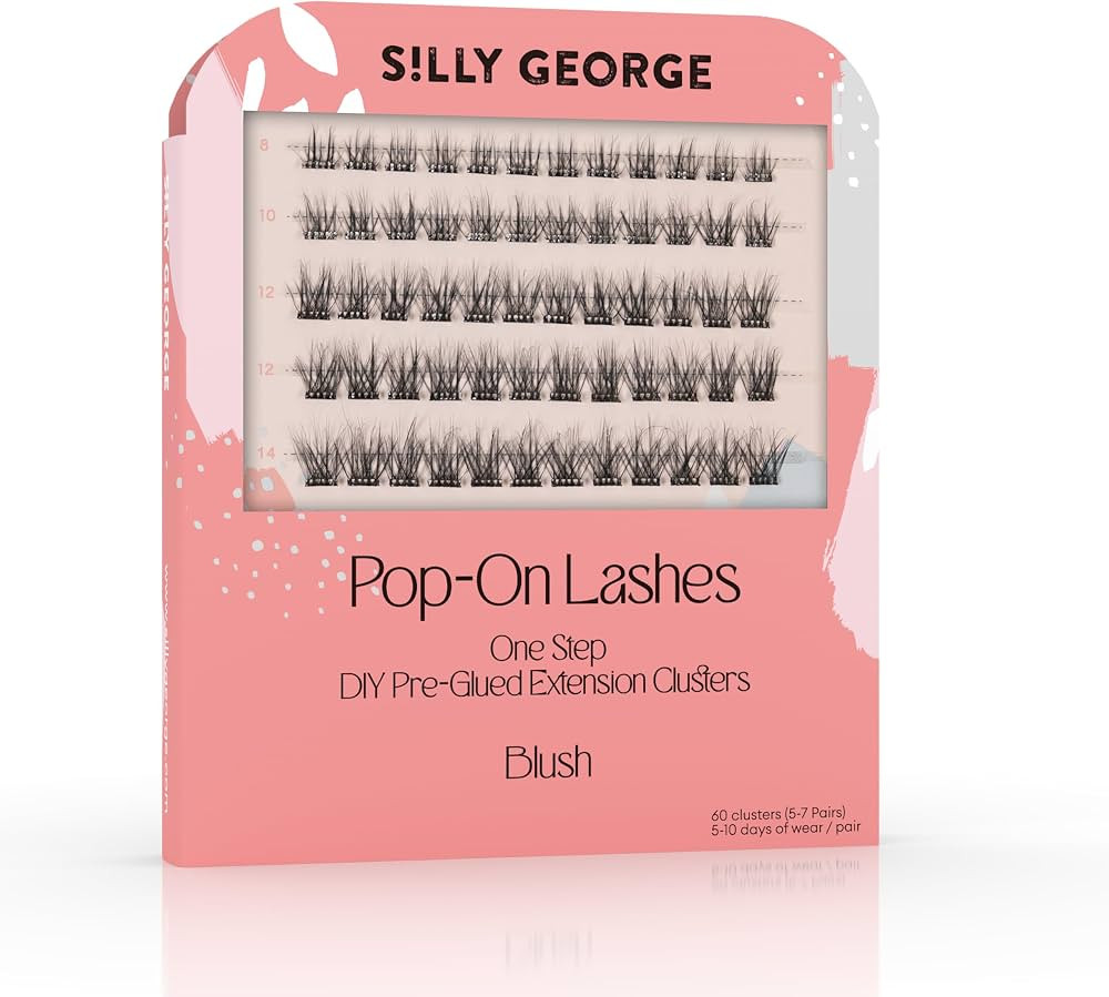 Silly George Pop-On Lashes - DIY 1-Step Pre-Glued Faux Eyelash Clusters, Natural Look Extensions,... | Amazon (US)