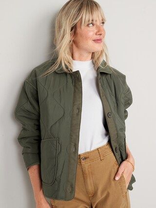Oversized Quilted Utility Jacket for Women | Old Navy (CA)