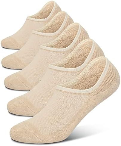 Henwarry Women's Thick Cushion Low Cut Cotton Ankle Socks Running Mesh No Show Athletic Socks-5 P... | Amazon (US)