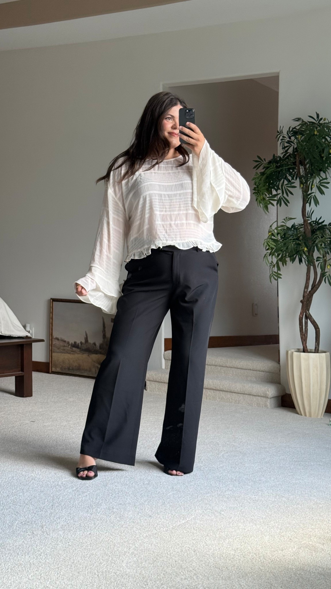 Work outfit perfect for summer- I always recommend the express midrise trousers to everyone because they are easy to pack in a suitcase, they fit so well and they last forever! 

Wearing xl in the too and sized up one size to 16 in the bottoms 

@express #expresspartner #dresstoexpress 

#LTKMidsize #LTKFindsUnder100 #LTKWorkwear
