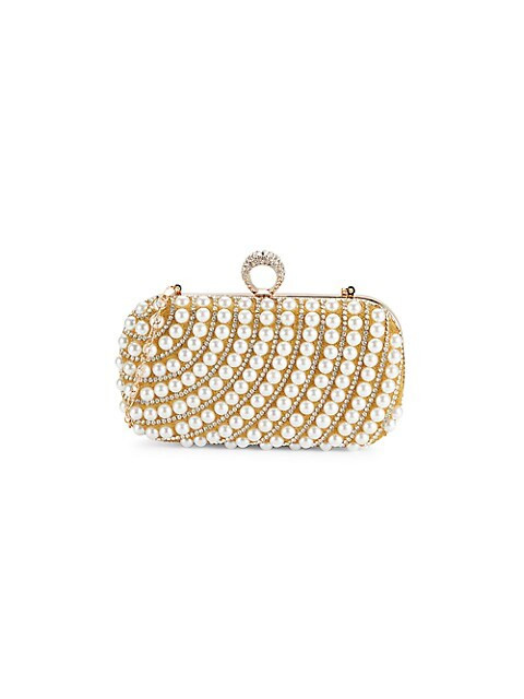 Lauren Lorraine Clea Faux Pearl Embellished Clutch on SALE | Saks OFF 5TH | Saks Fifth Avenue OFF 5TH