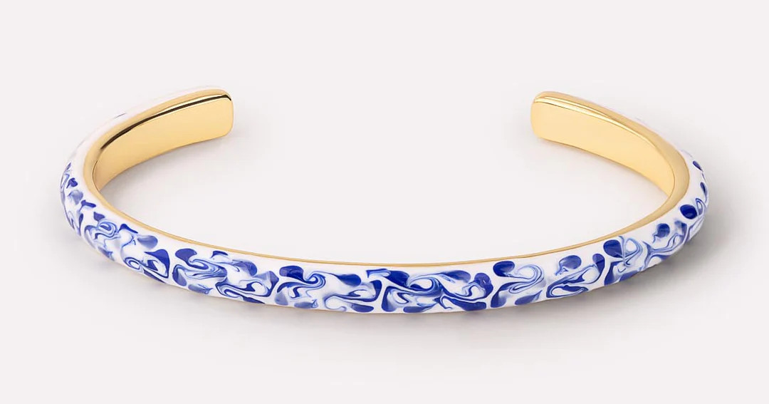 Cuff Bracelet - Arlo Marble Blue | Ana Luisa Jewelry | Ana Luisa