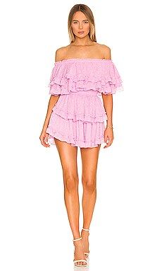 MISA Los Angeles x REVOLVE Isella Dress in Light Pink Lurex Clip Dot from Revolve.com | Revolve Clothing (Global)