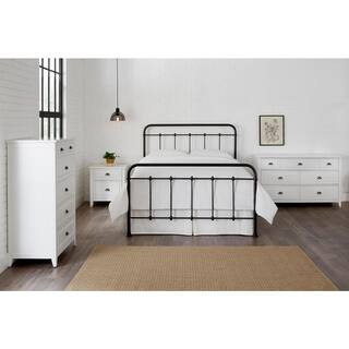 Dorley Farmhouse Black Metal Queen Bed (64.76 in W. X 53.54 in H.) | The Home Depot