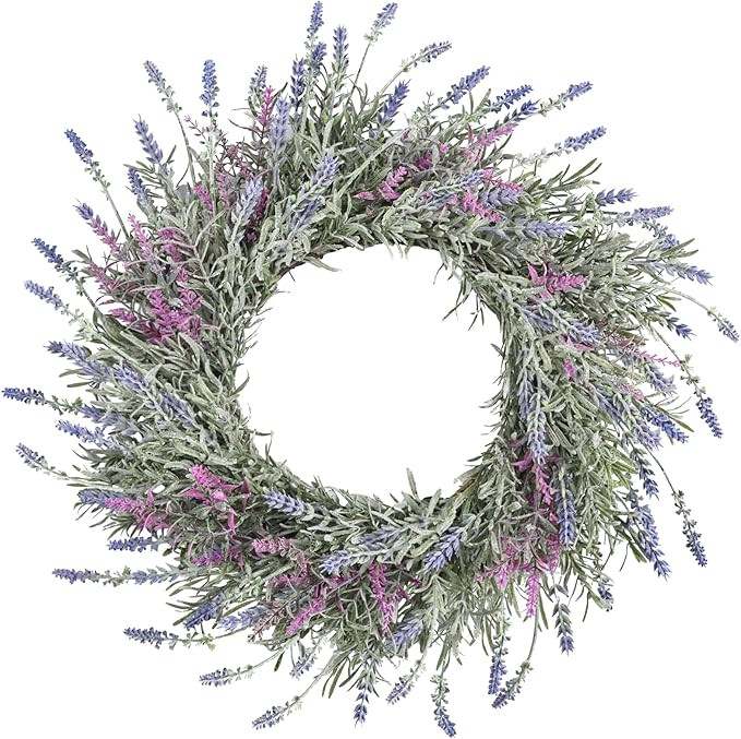 Lavender Wreaths for Front Door Summer Spring Easter Wreaths for Front Door Artificial Farmhouse ... | Amazon (US)