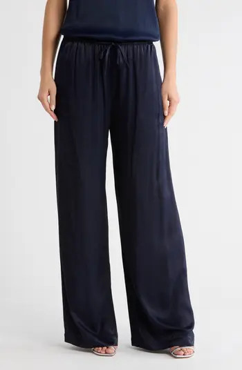 Tie Front Satin Wide Leg Pants | Nordstrom Rack