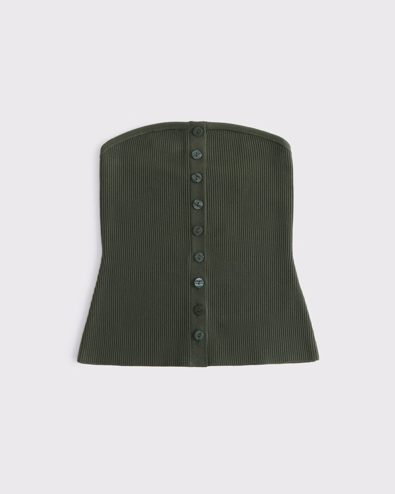 Ottoman Button-Front Tube Top | Abercrombie & Fitch (US)