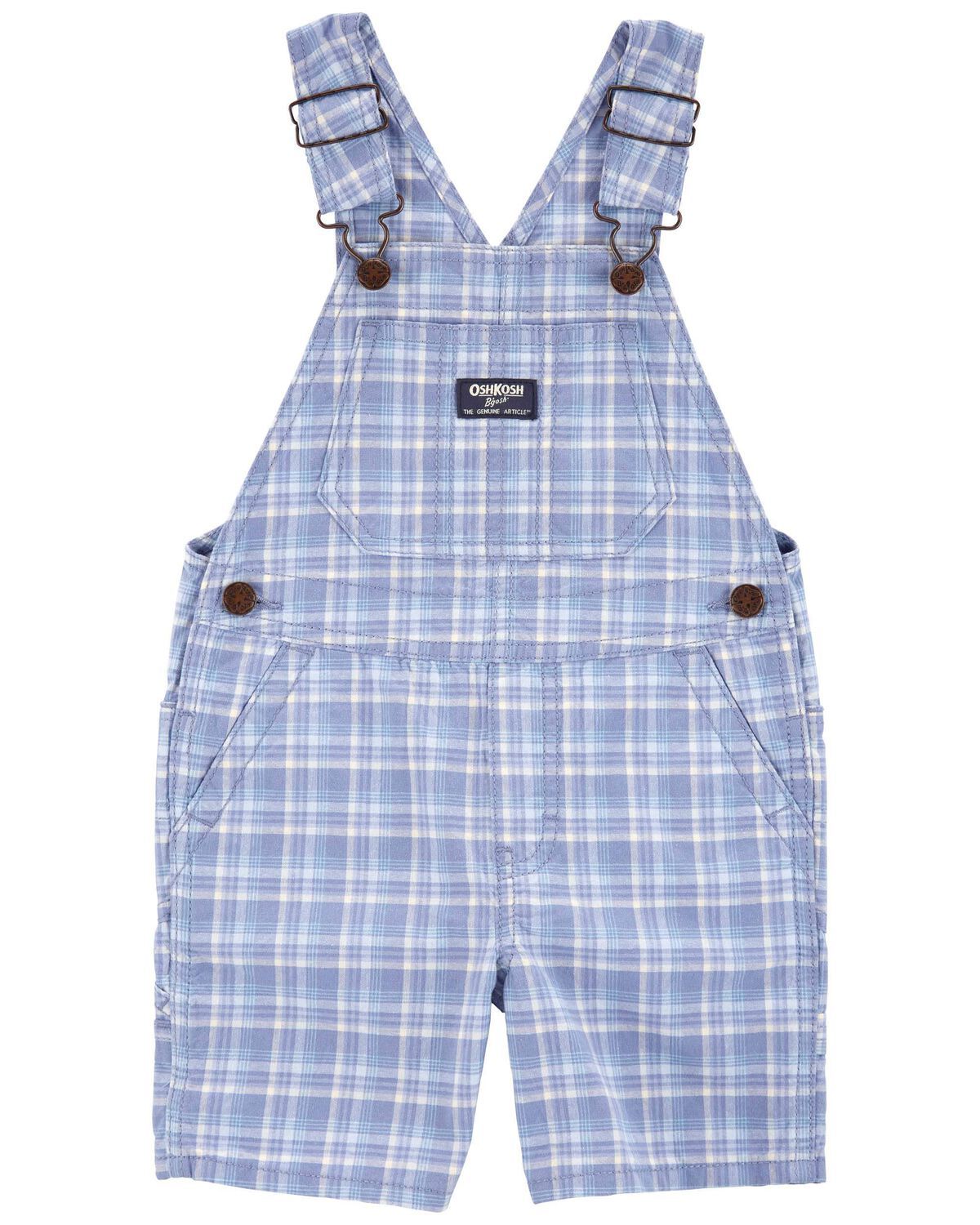 Blue Toddler Plaid Shortalls | oshkosh.com | OshKosh B'gosh