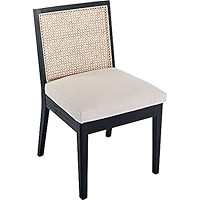VESCASA Upholstered Dining Chairs with Square Rattan Back, Armless Padded Linen Cream Cushion Din... | Amazon (US)