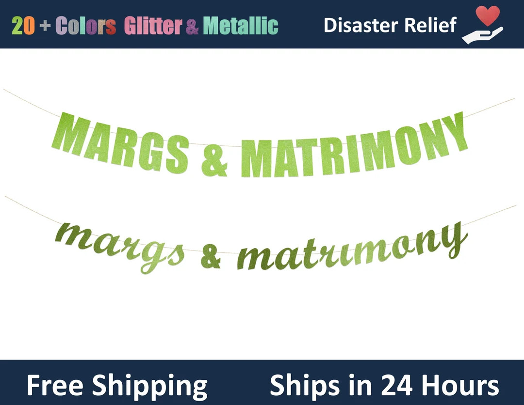 Margs & Matrimony banner - Bachelorette party decorations, Margarita Party Banner, Wedding Shower... | Etsy (US)