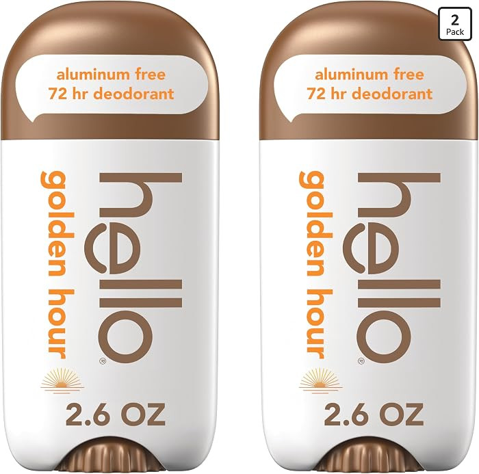 hello Golden Hour Aluminum Free Deodorant for Women and Men, 72-Hour Deodorant, Only 9 Ingredient... | Amazon (US)