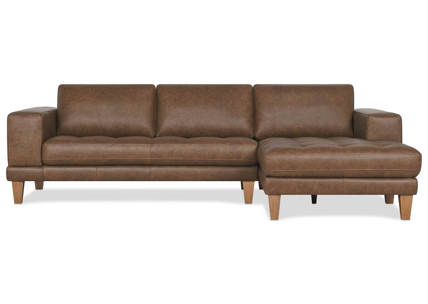 Carson Leather Sofa Chaise RCF -Wes Rum | Urban Barn