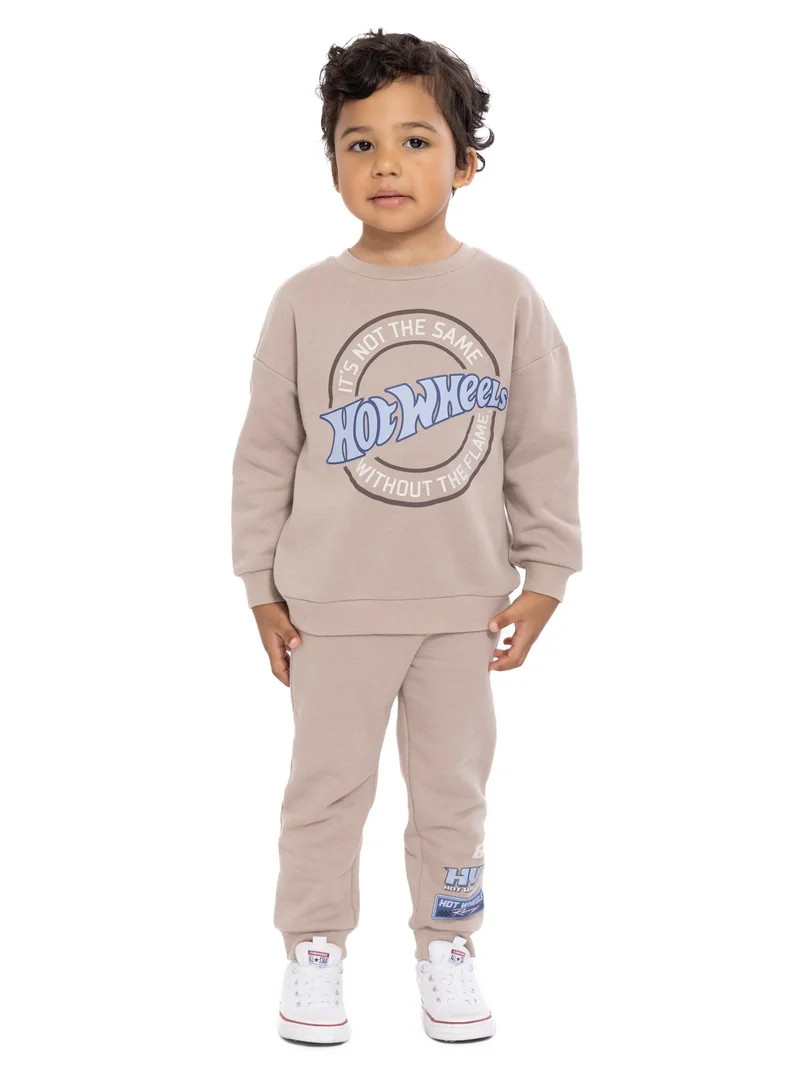 Hot Wheels Toddler Boys' Graphic Sweatshirt and Jogger Pants Set, 2 Piece, Sizes 12M-5T | Walmart (US)