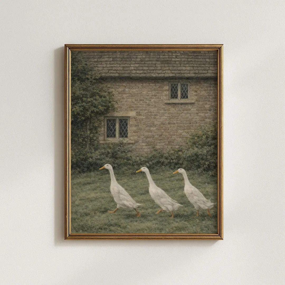 Vintage Runner Duck Wall Art | Farmhouse Duck Print | Cottagecore Animal Artwork | English Countr... | Etsy (US)