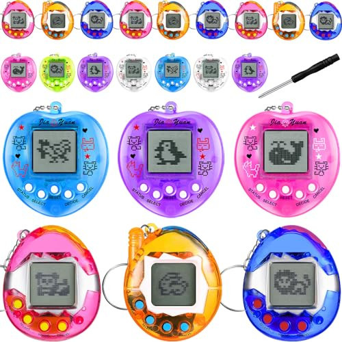 24 Pcs Virtual Pet Keychain Pixel Pets Handheld Game, Heart-Shaped 4 Color | Amazon (US)