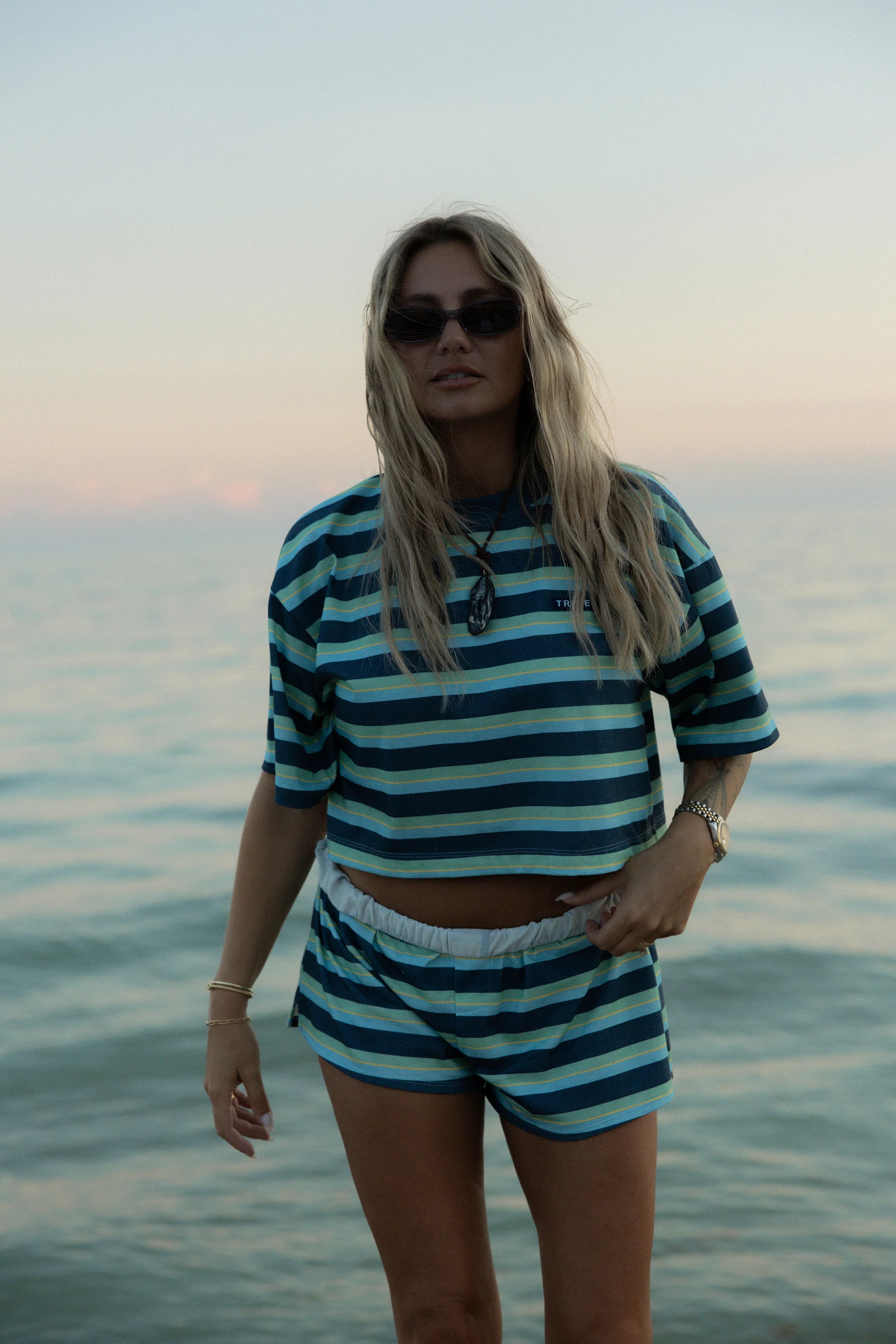 Striped Boxy Tee - Way Down South | Tribe Kelley
