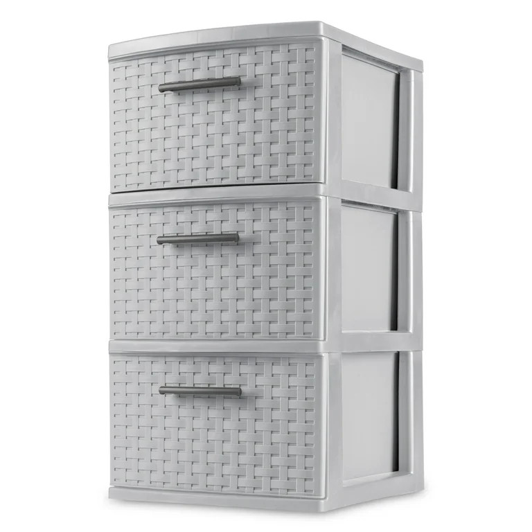 Sterilite 3 Drawer Weave Tower Plastic, Cement | Walmart (US)