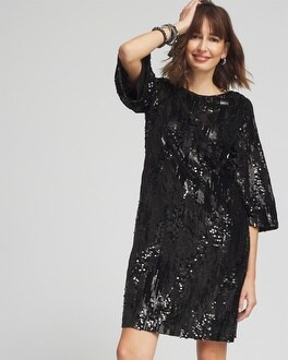 Sequin Bell-Sleeve Dress | Chico's