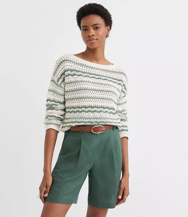 Stitchy Boatneck Sweater | LOFT