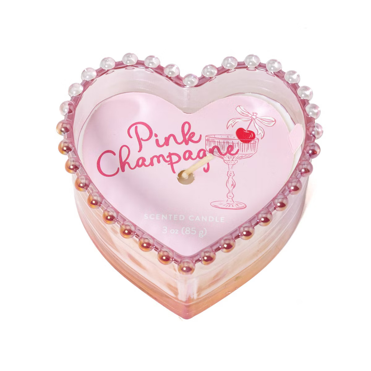 3oz Glass Heart Candles Pink Champagne - Bullseye's Playground™ | Target