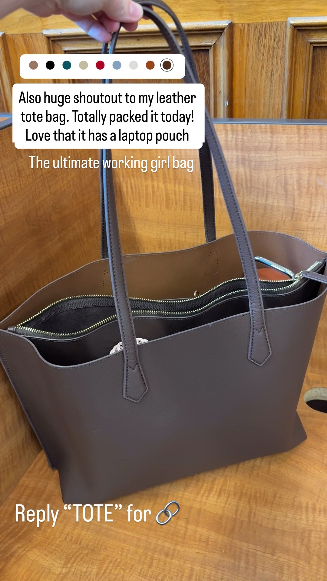 Leather tote bag with laptop compartment. Perfect for work! #totebag

#LTKWorkwear