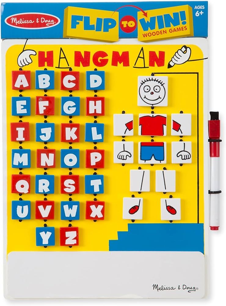 Melissa & Doug Flip to Win Travel Hangman Game - White Board, Dry-Erase Marker | Amazon (US)