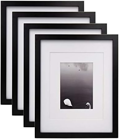 Egofine 11x14 Picture Frames Made of Solid Wood 4 PCS Black - for Table Top and Wall Mounting for... | Amazon (US)